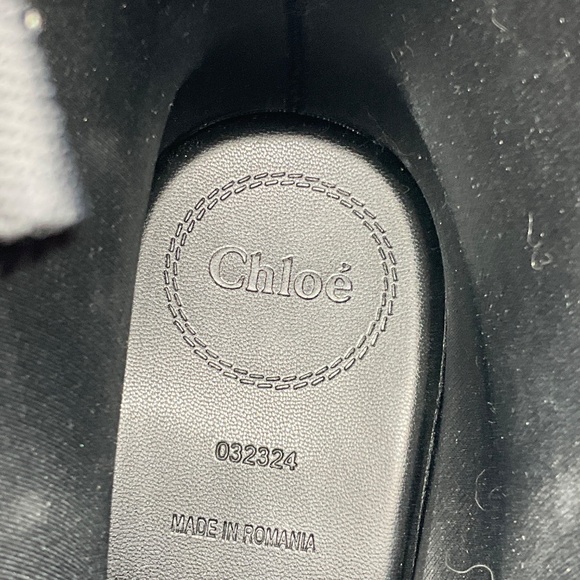 CHLOE BLACK RUBBER RAIN ANKLE BOOTS - Picture 10 of 10